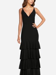 The Ramy | Black V-Neck Maxi Gown