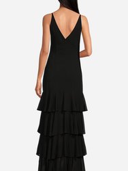 The Ramy | Black V-Neck Maxi Gown