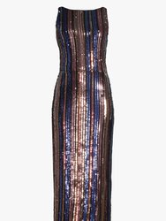 The Sarah Sequin Midi Gown With Open Back
