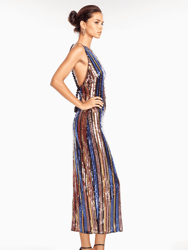 The Sarah Sequin Midi Gown With Open Back