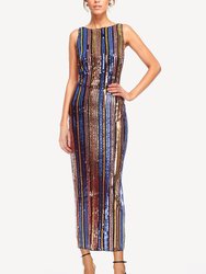 The Sarah Sequin Midi Gown With Open Back