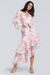 The Shaina Floral Ruffle Dress - Pink And Ivory