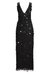 The Starlust | Black Sequin Paillette Midi Dress