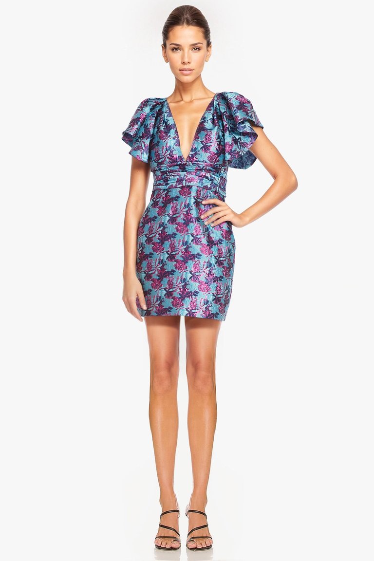 The Tiffany Floral Jacquard Cocktail Dress - Tiffany