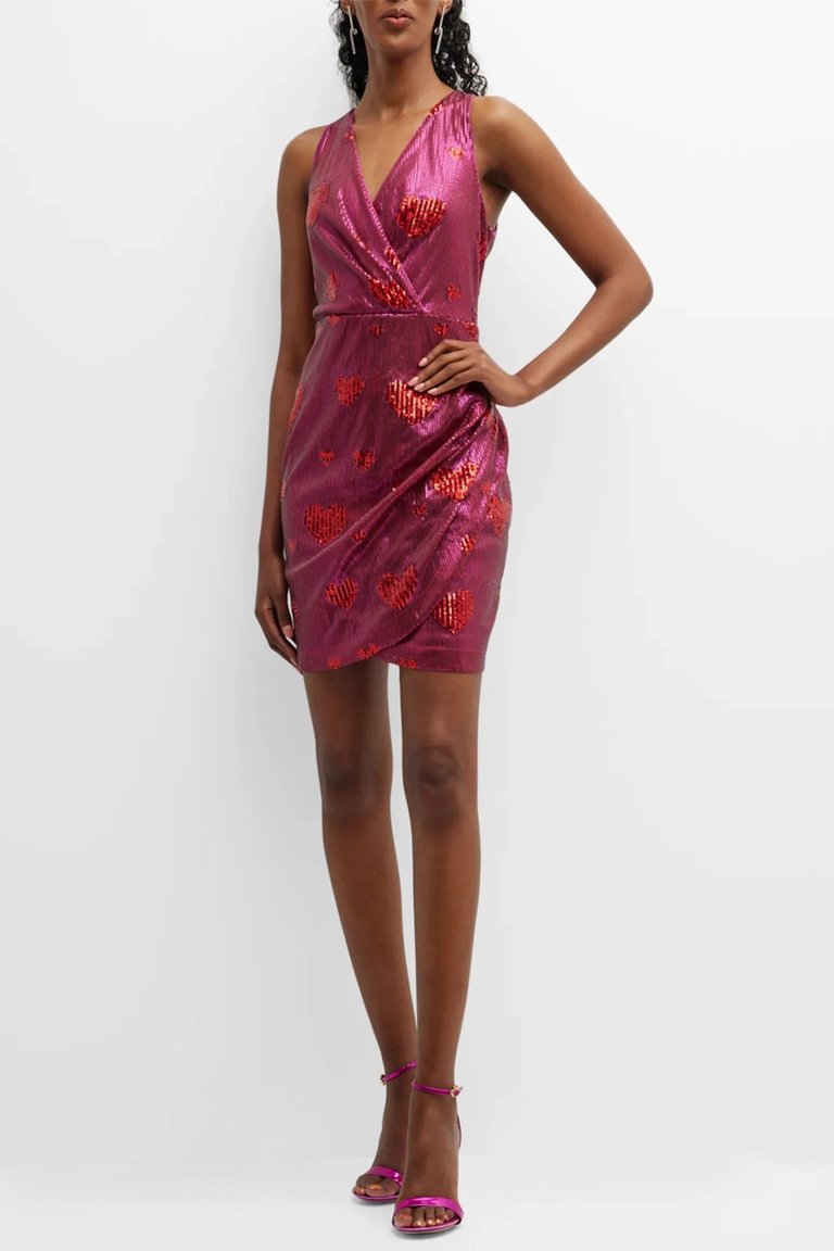 The Trista | Sequin Mini Dress - Hot Pink