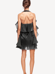 The Tristan Black Chiffon Ruffle Mini Dress