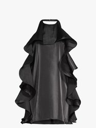 The Tristan Black Chiffon Ruffle Mini Dress