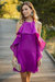 The Tristan Fuchsia Chiffon Ruffle Mini Dress