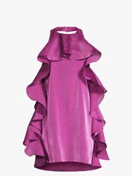 The Tristan Fuchsia Chiffon Ruffle Mini Dress