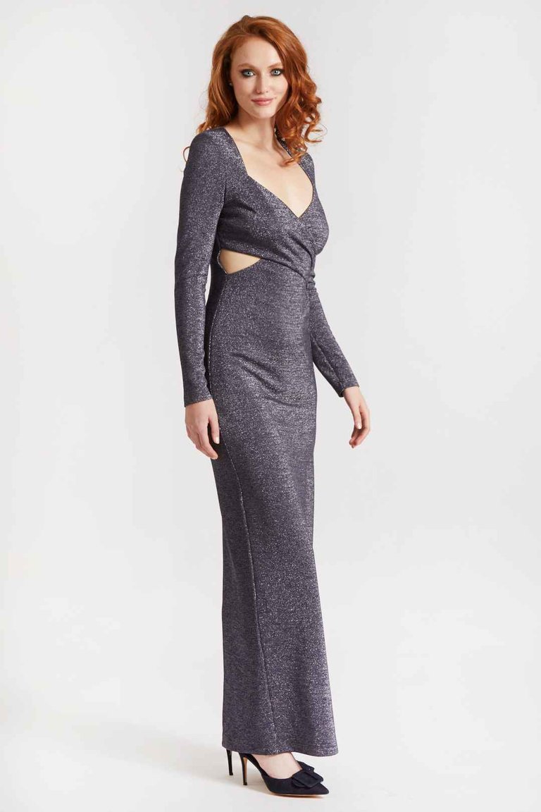 The Trudy - Metallic Long Sleeve Gown