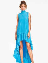 The Yolanda Blue High-Low Maxi Gown - Blue