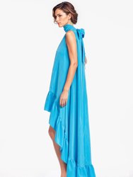 The Yolanda Blue High-Low Maxi Gown