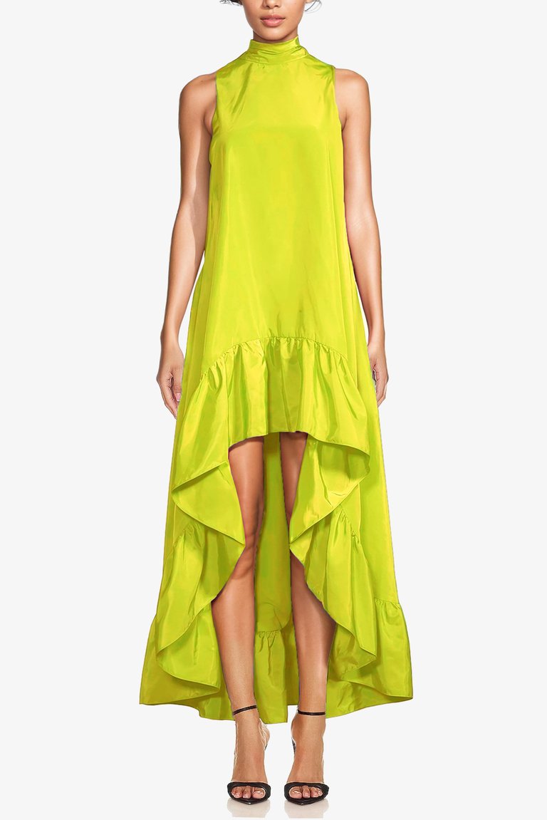 The Yolanda | Lime High-Low Maxi Gown - Lime Green