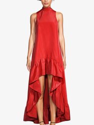 The Yolanda | Red High-Low Maxi Gown - Red