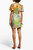 Tropical Printed Lace Sequin Draped Dress