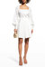 White Long Sleeve Pleated Day Dress - White