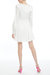 White Long Sleeve Pleated Day Dress