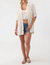 Tricia Daisy Button-Up Top In Winter White