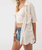 Tricia Daisy Button-Up Top In Winter White