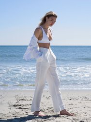 Air Linen Pleated Trousers - White