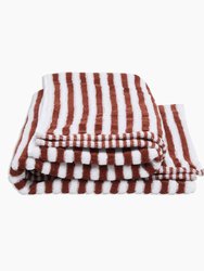 Beach Towel - Paprika White Cabana Stripe