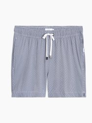 Charles 7" Gingham Swim Trunks - Deep Navy