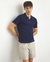 Cotton Textured Knit Polo -  Deep Navy