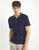 Cotton Textured Knit Polo -  Deep Navy