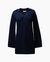 Cotton Waffle Sweater Polo Dress - Deep Navy - Deep Navy