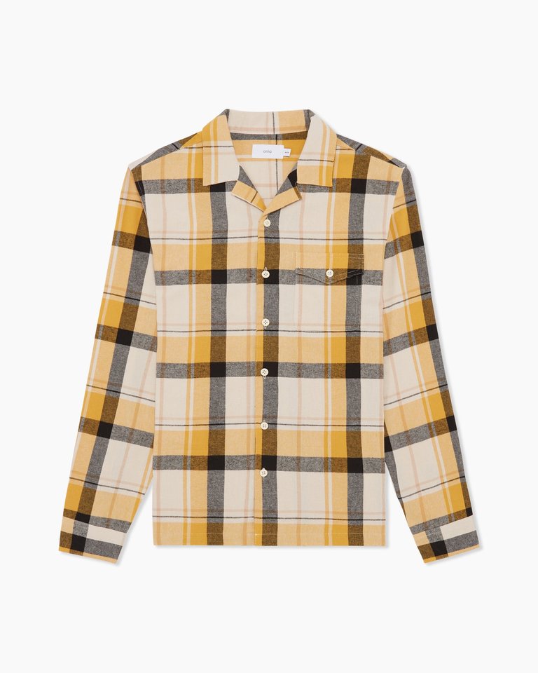 Flannel Convertible Shirt - Apricot Plaid