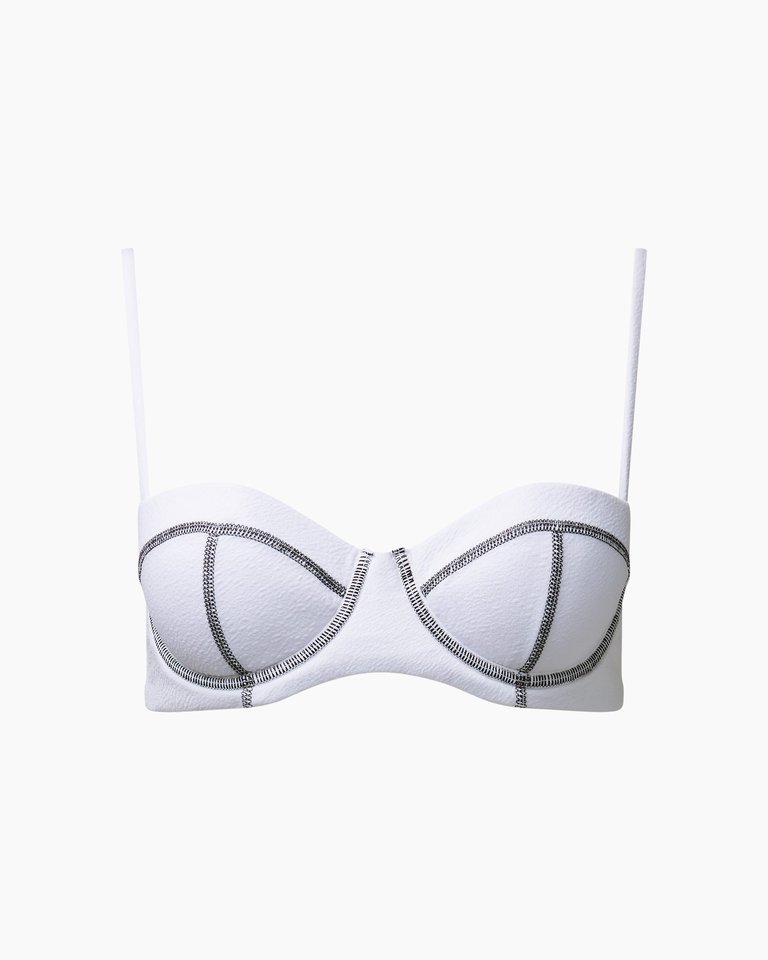 Flora Bikini Top - White - White