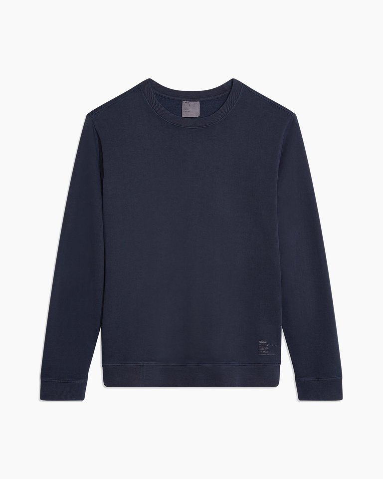 Garment Dye Crewneck Long Sleeve - Deep Navy