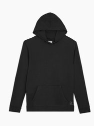 Garment Dye Terry Pull Over Hoodie - Black