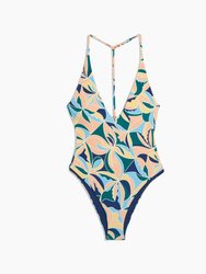 Helene One Piece - Peach Multi Sunset Geo - Peach Multi Sunset Geo