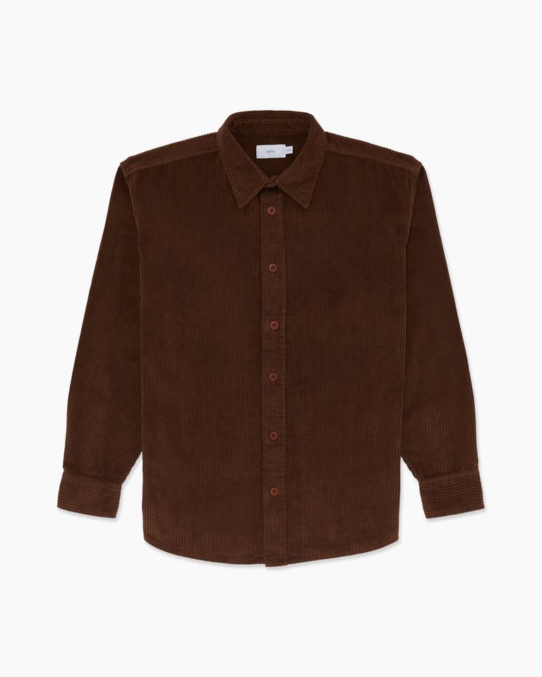 Jumbo Corduroy Mens Overshirt - Bison