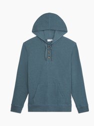 Knit Half Button Hoodie - Abyss