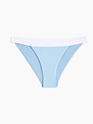 Leila Irregular Rib Bikini Bottom - Airy Blue Multi