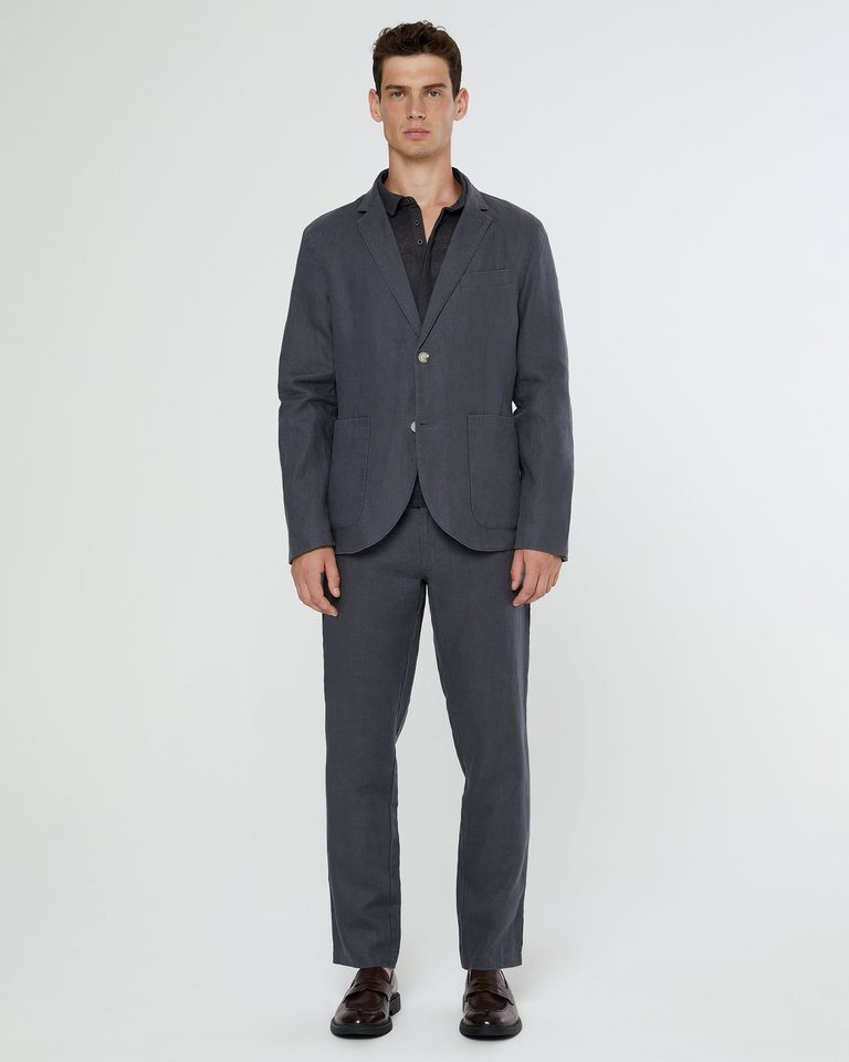 Linen Blazer - Gunmetal - Gunmetal