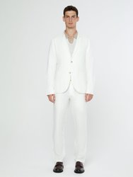 Linen Blazer - White - White