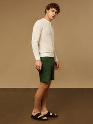 Linen Henley Sweater - White