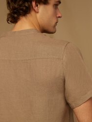 Linen Home Short Sleeve Henley Shirt