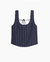 Linen Open Back Tank - Deep Navy/White Double Pinstripe - Deep Navy White Double Pinstripe