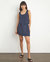 Linen Open Back Tank - Deep Navy/White Double Pinstripe