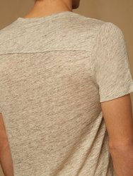 Linen Short Sleeve Pocket Tee - Heather Grey