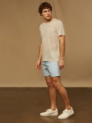 Linen Short Sleeve Pocket Tee - Heather Grey