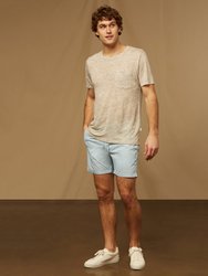 Linen Short Sleeve Pocket Tee - Heather Grey