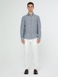Linen Slim Fit Shirt - Denim Blue - Denim Blue