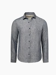 Linen Slim Fit Shirt - Denim Blue