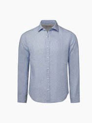 Linen Slim Fit Shirt - Oxford Blue