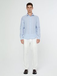 Linen Slim Fit Shirt - Oxford Blue - Oxford Blue